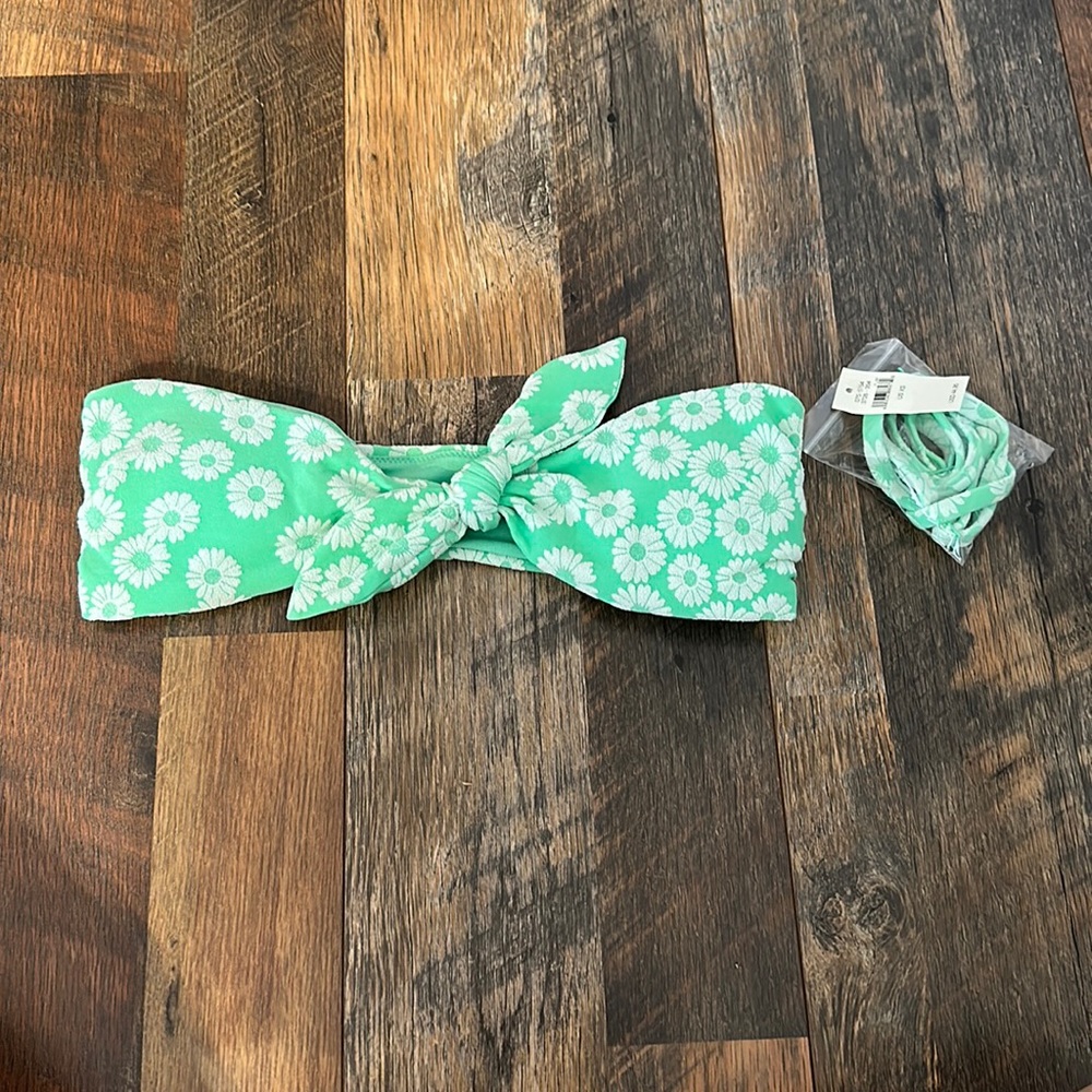 Aerie Bandeau Green Bathing Suit Top